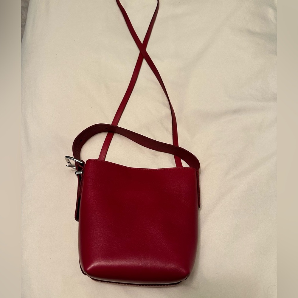 Madewell Cherry Red Leather Crossbody Bag